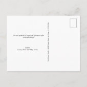 Carte Postale Baby shower de collection photo de la main bleue (Dos)