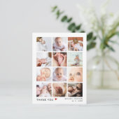 Carte Postale Baby shower de collection photo moderne 12 Merci (Debout devant)