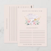 Carte Postale Baby shower de demande de recette de Casquette Flo (Devant / Derrière)