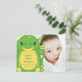 Carte Postale Baby shower de dragon vert (Debout devant)