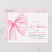 Carte Postale Baby shower de fille de béquille de béquille rose (Devant / Derrière)