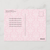 Carte Postale Baby shower de fille de béquille de béquille rose (Dos)