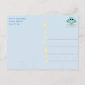 Carte Postale Baby shower de Merci doux bleu Lullabe (Dos)
