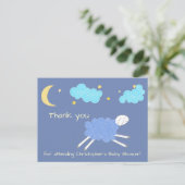 Carte Postale Baby shower de Merci doux bleu Lullabe (Debout devant)