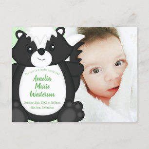 Carte Postale Baby shower de peau Animaux boisés