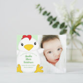 Carte Postale Baby shower de poulet (Debout devant)