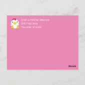 Carte Postale Baby shower de poulet rose (Dos)