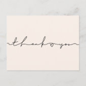 Carte Postale Baby shower de script blanc mignon Merci (Devant)