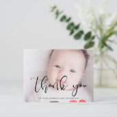 Carte Postale Baby shower de script moderne whimscial merci (Debout devant)