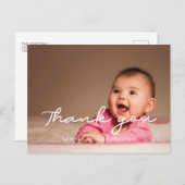 Carte Postale Baby shower de script simple merci (Devant / Derrière)