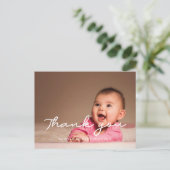 Carte Postale Baby shower de script simple merci (Debout devant)