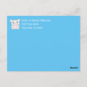 Carte Postale Baby shower de souris bleu (Dos)