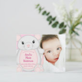 Carte Postale Baby shower de souris rose (Debout devant)