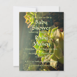 Carte Postale Baby shower de succulents verts