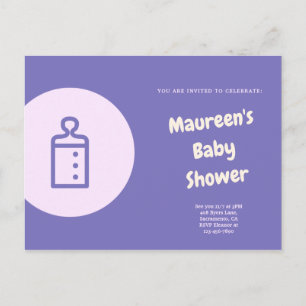 Carte Postale Baby shower d'icône violet