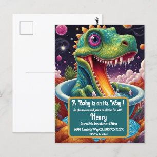 Carte Postale Baby shower Dino-Mite