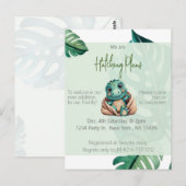 Carte postale baby shower Dinosaur (Devant / Derrière)