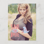 Carte Postale Baby shower Dinosaur Enregistrer La Date (Devant)