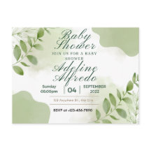 baby shower d'invitation, fleurs