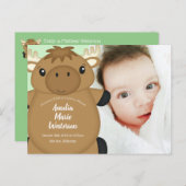 Carte Postale Baby shower d'orignal (Devant / Derrière)