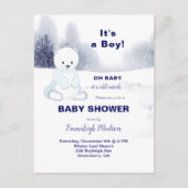 Carte Postale Baby shower d'ours polaire (Devant)