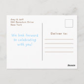 Carte Postale Baby shower du train Bear Blue (Dos)