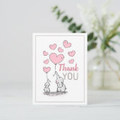 Carte postale Baby shower Elephant Hearts (Debout devant)