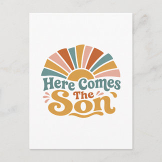 Carte Postale Baby Shower Ensoleillé Voici Le Fils