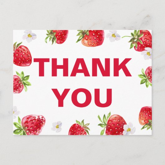 Carte Postale Baby Shower Estival aux Fruits de Fraise Mignons (Devant)