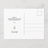Carte Postale Baby shower eucalyptus verdure abeille merci (Dos)
