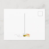 Carte Postale Baby shower eucalyptus verdure abeille mignonne (Dos)