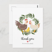 Carte Postale Baby Shower Ferme de Poulet (Devant / Derrière)