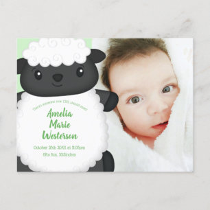 Carte Postale Baby Shower Ferme Mouton