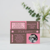 Carte postale Baby shower fille (Debout devant)
