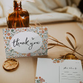 Carte postale Baby shower Fleur sauvage rustique