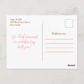 Carte Postale Baby shower Floral Citrouille rose (Dos)