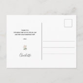 Carte Postale Baby shower floral eucalyptus verdure merci (Dos)