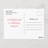 Carte Postale Baby shower Floral Rose romantique (Dos)