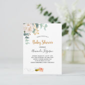 Carte Postale Baby shower floral verdure blanche mignonne maman  (Debout devant)