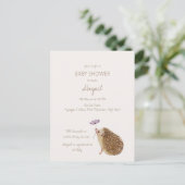 Carte Postale Baby shower forestier de Hérisson (Debout devant)