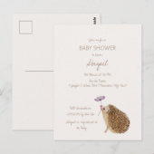 Carte Postale Baby shower forestier de Hérisson (Devant / Derrière)