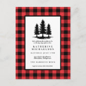 Carte Postale BABY SHOWER | Forêt Rustique Vérifications de Buff (Devant)