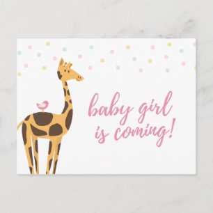 Carte Postale Baby shower Giraffe