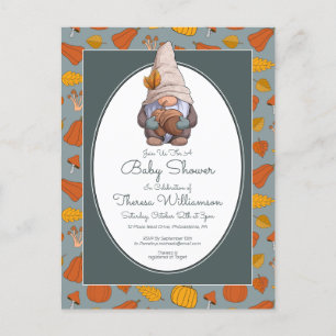 Carte Postale Baby shower Gnome automne automne automne