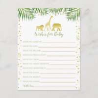 Baby shower Gold Safari Waches for Baby