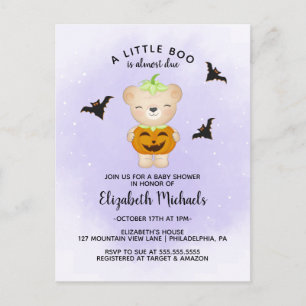 Carte Postale BABY SHOWER HALLOWEEN Un petit boo est attendu