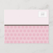 Carte Postale BABY SHOWER INVITATION :: c'est un hibou fille 4 (Dos)