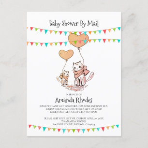 Carte Postale Baby shower Invitation Par Mail Maman Bébé Chats B