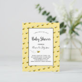 Carte Postale Baby shower jaune de l'abeille mignonne (Debout devant)