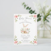 Carte Postale Baby shower lapin à lapin rose (Debout devant)